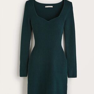 Abercrombie and fitch green sweetheart sweater mini dress